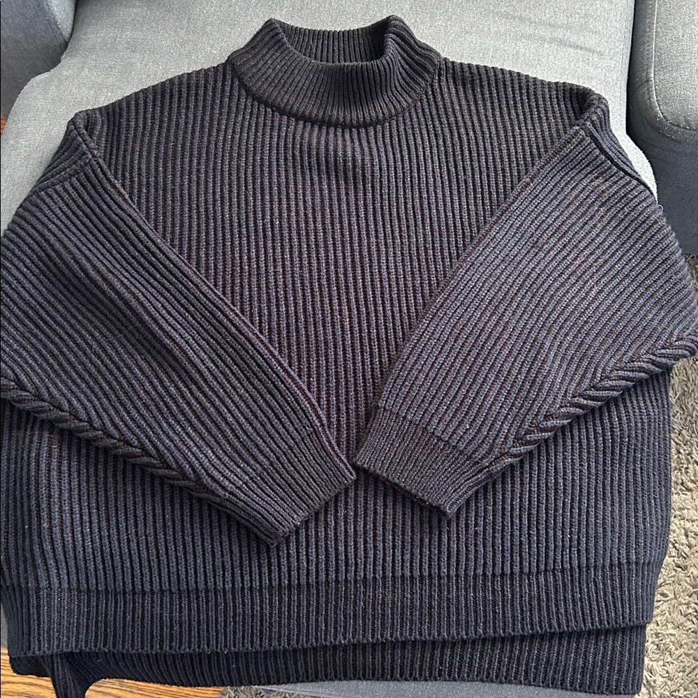 Topshop Men's deep navy blue Turtleneck Sweater
